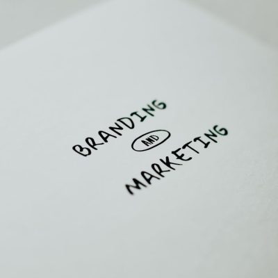 Minimalistic design showcasing 'branding and marketing' text for business strategy visuals.